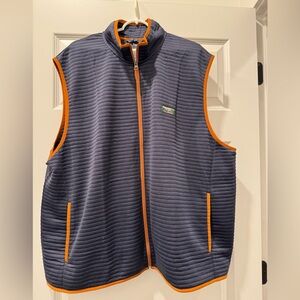 LL Bean Airlight Navy Blue Vest with Orange Trim